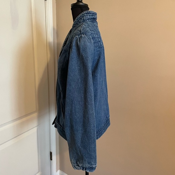 Vintage The Jack Set Blue Wash Snap Button Pocket Denim Jean Jacket Size L 80s - Picture 6 of 13